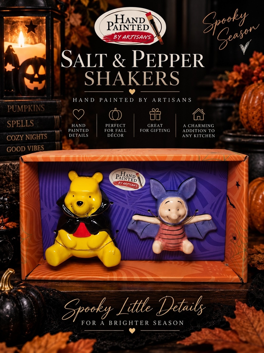 🎃 Disney Winnie the Pooh Halloween Salt & Pepper Shakers